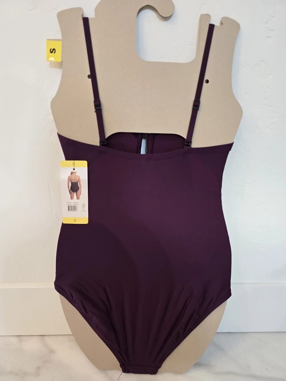 Dkny Plum One-Piece Swimsuit with Removable Straps - Picture 2 of 2